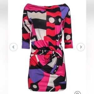 DVF silk Diane Von Furstenberg TieWaist Cowlneck
Color block multicolor 10 dress